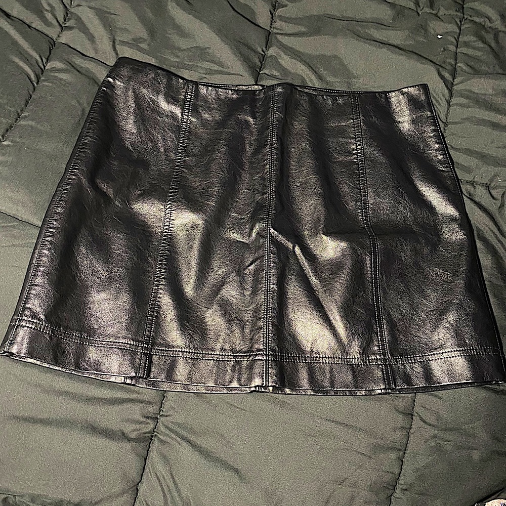 PU Leather Black Mini skirt